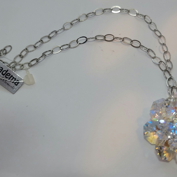 ITALIAN HANDCRAFTED CRYSTAL NECKLACE ON STERLING SILVER CHAIN - Picture 14 of 14